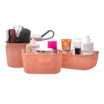 Kit 3 Cestos Organizador P/ Casa Banheiro Armário Home Kit 3 Cestos Organizador P/ Casa Banheiro Armário Home