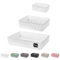 Kit 3 Cestos Organizador Rattan Armário Gaveta Lavanderia Kit 3 Cestos Organizador Rattan Armário Gaveta Lavanderia