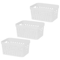 Kit 3 Cestos Organizador s/ Tampa Trama Rattan 2L Usual Kit 3 Cestos Organizador s/ Tampa Trama Rattan 2L Usual