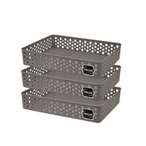 Kit 3 Cestos Organizador Trama Rattan Armario Gaveta Lavanderia G (34x25) Kit 3 Cestos Organizador Trama Rattan Armario Gaveta Lavanderia G (34x25)