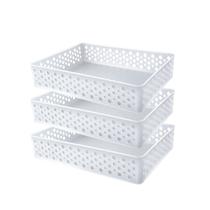Kit 3 Cestos Organizador Trama Rattan Armario Gaveta Lavanderia G (34x25) Kit 3 Cestos Organizador Trama Rattan Armario Gaveta Lavanderia G (34x25)