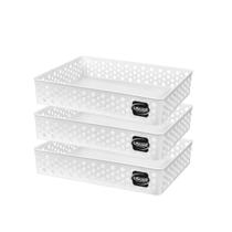 Kit 3 Cestos Organizador Trama Rattan Armario Gaveta Lavanderia G (34x25) Kit 3 Cestos Organizador Trama Rattan Armario Gaveta Lavanderia G (34x25)