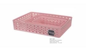 Kit 3 Cestos Organizadores Multiuso Rose Kit 3 Cestos Organizadores Multiuso Rose