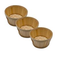 KIT 3 Cestos Palha Natural Tiras RD 21,5x12cm KIT 3 Cestos Palha Natural Tiras RD 21,5x12cm