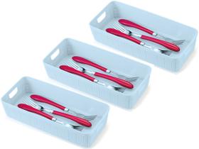 Kit 3 Cestos Rattan Home Organizer Multiuso Kit 3 Cestos Rattan Home Organizer Multiuso