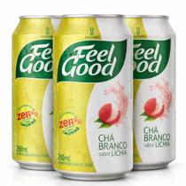 Kit 3 Chá Branco C/ Lichia Zero Caloria FEEL GOOD 330ml