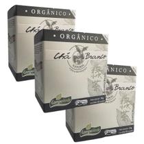 Kit 3 Chá Branco Orgânico das Folhas 10 sachês por cx 1,6g cada Campo Verde