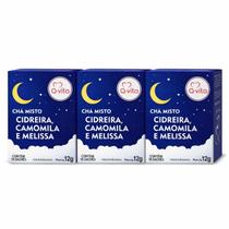 Kit 3 Chá Cidreira, Camomila e Melissa Q-Vita 10 Sachês 12g