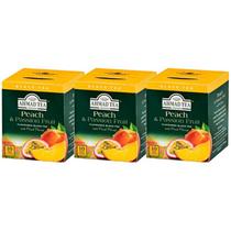Kit 3 Chá Importado Peach & Passion Fruit Pêssego Ahmad Tea