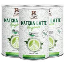 Kit 3 Chá Matcha Latte Coco Orgânico e Spirulina Pó 600g Sem Glúten - Hype