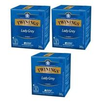 Kit 3 Chá Twinings Preto Lady Grey 20g 3 unidades Kit 3 Chá Twinings Preto Lady Grey 20g 3 unidades