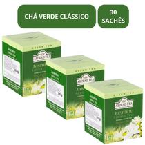 Kit 3 Chá Verde Jasmine Romance Ahmad Tea London 30 Sachês