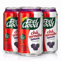 Kit 3 Chá Vermelho c/ Amora FEEL GOOD Zero Caloria 330ml Kit 3 Chá Vermelho c/ Amora FEEL GOOD Zero Caloria 330ml