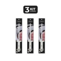 Kit 3 chaira afiador 8" cabo polipropileno branco 31 cm Kit 3 chaira afiador 8" cabo polipropileno branco 31 cm