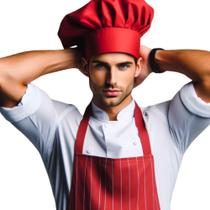 Kit 3 Chapéu de Cozinheiro Chef unissex chapel, Bandana Touca para chefs e confeiteiros Gorro Luxo