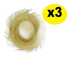 Kit 3 Chapéus Desfiado de Palha Festa Junina Caipira Adulto