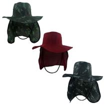Kit 3 Chapeus Pescador Australiano, Canavieiro Protetor De Nuca Kit 3 Chapeus Pescador Australiano, Canavieiro Protetor De Nuca