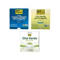 Kit 3 Chás Mn Própolis: Capim Cideira, Chá Verde, Chá Verde