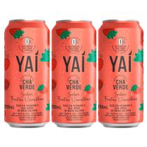Kit 3 chas verde sabor frutas vermelhas naturais 290ml yai