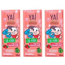 Kit 3 chas verde sabor frutas vermelhas turma da mônica 200ml yai Kit 3 chas verde sabor frutas vermelhas turma da mônica 200ml yai