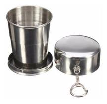 Kit 3 Chaveiro Copo Retrátil Dobrável De Aço Inox 250ml