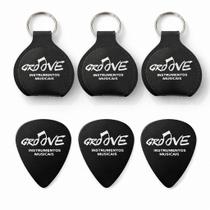 Kit 3 Chaveiro Porta Palhetas Groove Preto material sintético 3 Palhetas Guitarra Violão Baixo Kit 3 Chaveiro Porta Palhetas Groove Preto material sintético 3 Palhetas Guitarra Violão Baixo