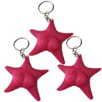Kit 3 Chaveiros Estrela-do-Mar Divertida Modelo Bunduda” Criativo e Colecionável