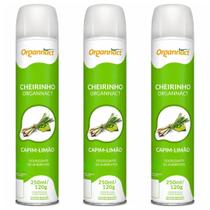 Kit 3 Cheirinho Organnact Odorizador de Ambiente Capim Limão