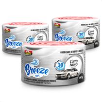 Kit 3 Cheirinhos Aromatizante Breeze Gel Carro Novo Proauto 60g