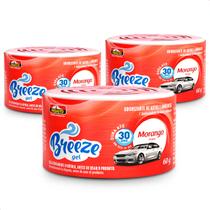 Kit 3 Cheirinhos Aromatizante Breeze Gel Morango Proauto 60g