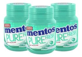 Kit 3 Chiclete Mentos Pure Fresh Wintergreen Sem Açucar 56g