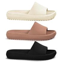 Kit 3 Chinelo Feminino Nuvem Anatômico Confortável Leve