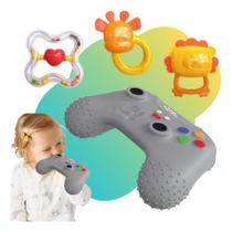 Kit 3 Chocalho E Mordedor Controle Para Bebê 1ª Infância Nf Kit 3 Chocalho E Mordedor Controle Para Bebê 1ª Infância Nf