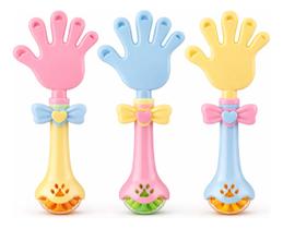 Kit 3 Chocalho Infantil Bebê Colorido Educativo Com Som