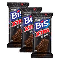Kit 3 Chocolate Bis Lacta Xtra Black 45g