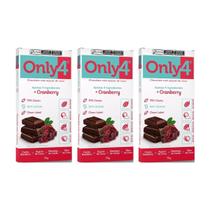 KIT 3 CHOCOLATE COM CRANBERRY 70% CACAU ONLY4 70g KIT 3 CHOCOLATE COM CRANBERRY 70% CACAU ONLY4 70g