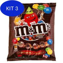 Kit 3 Chocolate Confeito M&Ms Ao Leite 1Kg Mars