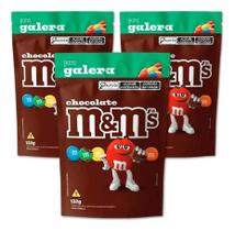 Kit 3 Chocolate Confeito M&Ms Pouch 132g Chocolate ao Leite Mars MMs M&M's Kit 3 Chocolate Confeito M&Ms Pouch 132g Chocolate ao Leite Mars MMs M&M's