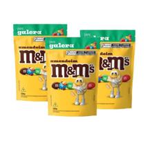 Kit 3 Chocolate Confeito M&Ms Pouch 132g Chocolate e Amendoim Mars MMs M&M's Kit 3 Chocolate Confeito M&Ms Pouch 132g Chocolate e Amendoim Mars MMs M&M's