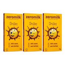 Kit 3 Chocolate Fitt Vegano Zero Smiles 40% Sem Açucar 70G