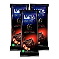 Kit 3 Chocolate Lacta Intense 60% Cacau Mix de Nuts 85g