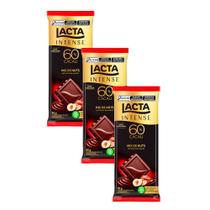 Kit 3 Chocolate Lacta Intense 60% Cacau Mix de Nuts 85g Kit 3 Chocolate Lacta Intense 60% Cacau Mix de Nuts 85g