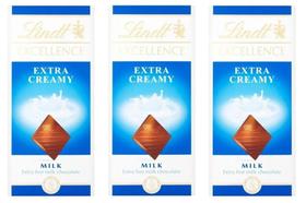 kit 3 CHOCOLATE LINDT EXCELLENCE AO LEITE CREMOSO 100G