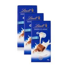 Kit 3 Chocolate Lindt Swiss Classic Milk com 100g