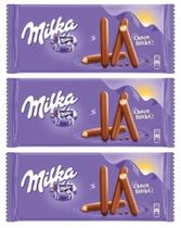 Kit 3 chocolate milka palitos de chocolate ao leite 112g