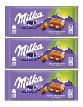 Kit 3 Chocolate Milka Whole Hazelnuts Avelãs Inteiras 100g