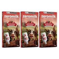 Kit 3 chocolate natural morango 40%cacau 70g zeromilk