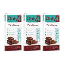 Kit 3 chocolate sem lactose 70% cacau vegano 20g only4 Kit 3 chocolate sem lactose 70% cacau vegano 20g only4