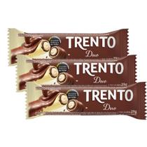 Kit 3 Chocolate Trento duo Wafer Recheado Sabor Baunilha com Chocolate Branco 29g