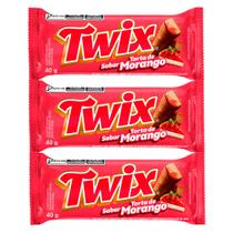 Kit 3 Chocolate Twix Torta de Morango 40g
